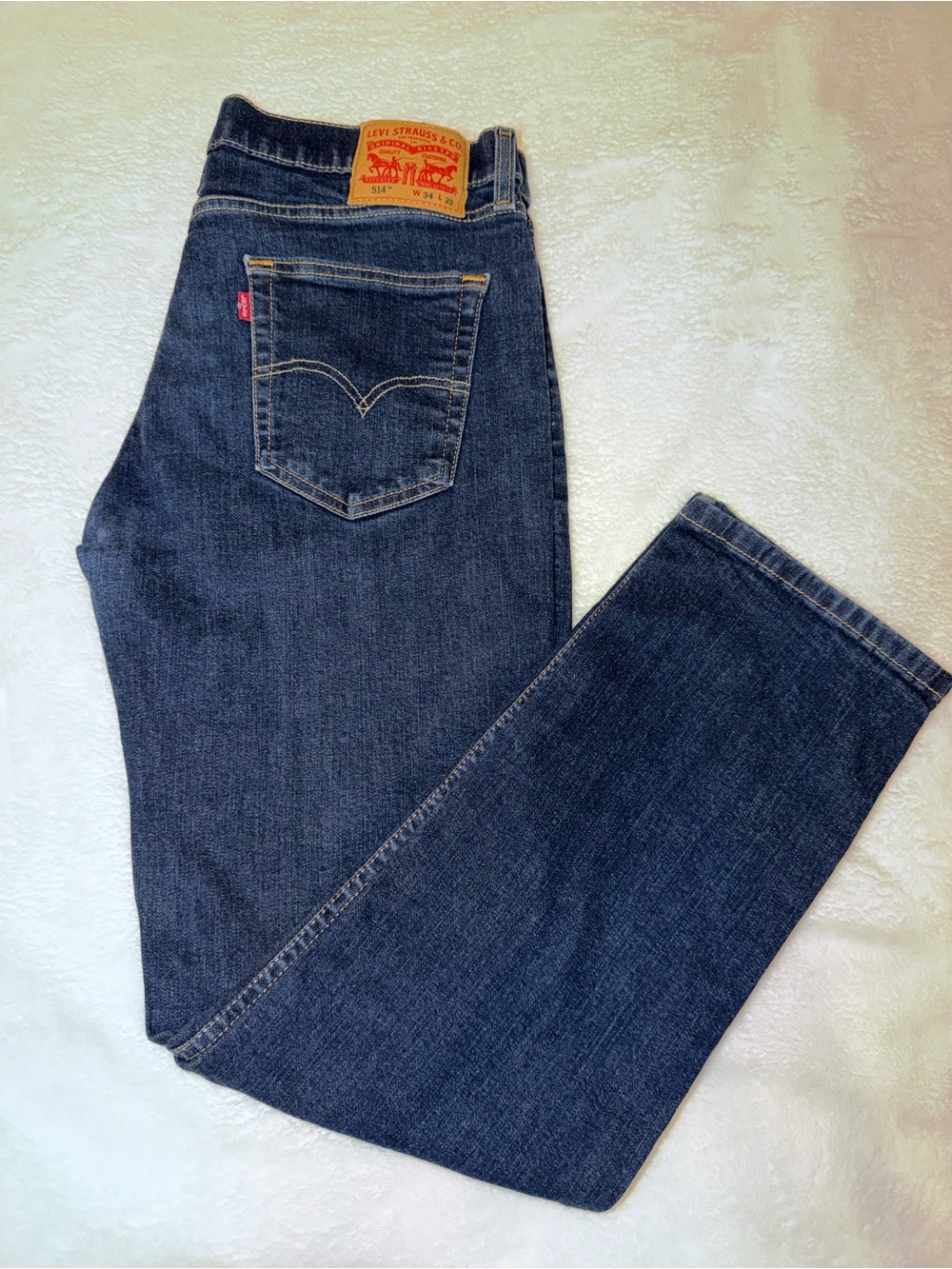 Vintage original Levi's Men's Dark Blue Classic Straight Jeans 34/34